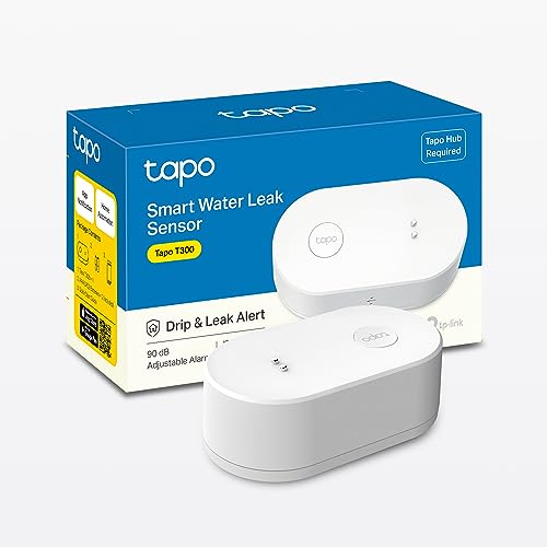 Tapo T300 Smart Water Leak Detector, Water Leak Sensor, Drip Leak Alert, Instant Notifications, 90dB Alarm, Waterproof, Hub Required,Battery Included,