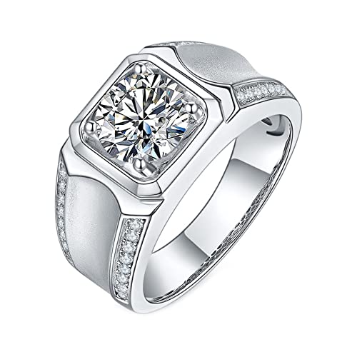 Bague homme en argent moissanite à porter au quotidien ou pour un mariage élégant