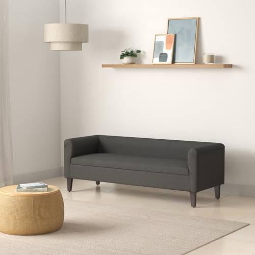 Image of Wakefit Sofa Set | 3 Year Warranty | 3 Seater Sofa for Living Room, Wooden Sofa Set, Couch Sofa for Living Room - Miami(Tahoe : Ash Grey)