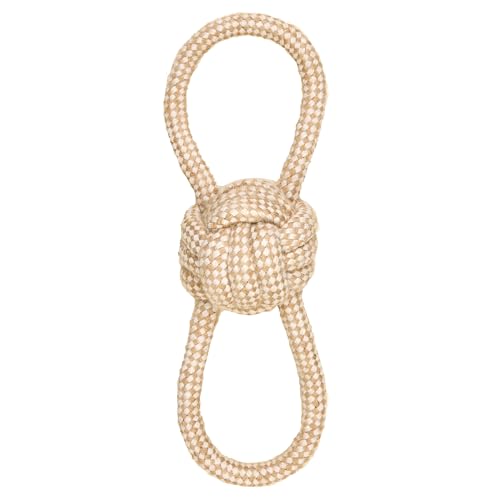 Giocattolo cane corda cotone canapa naturale da masterizzare giocattolo interattivo per cani cuccioli - palla 2 manici 28 cm