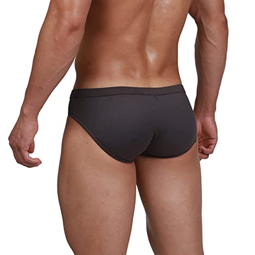 Taduano Men's Underwear Bikini Briefs Low Rise Sexy Fashion With Pouch Solid Color Comfortable (Xl,Dark Grey) #TOP5