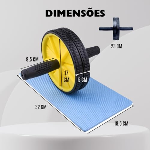 Roda Abdominal para Exercícios Fortalecimento do Core Lombar Abdômen Rolo Fitness Treino em Casa com