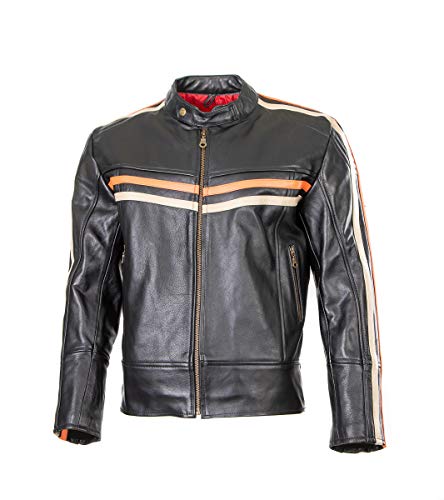 Veste de moto en cuir noir Cruiser TT 171 blouson motard taille XXL
