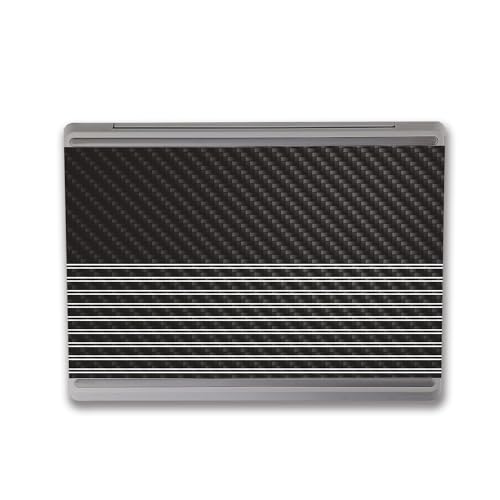 Image of MightySkins Carbon Fiber Skin Compatible with Microsoft Surface Laptop Go 3 (2023) Full Wrap Kit - Pinstripe | Protective, Durable Textured Carbon Fiber Finish | Made in The USA