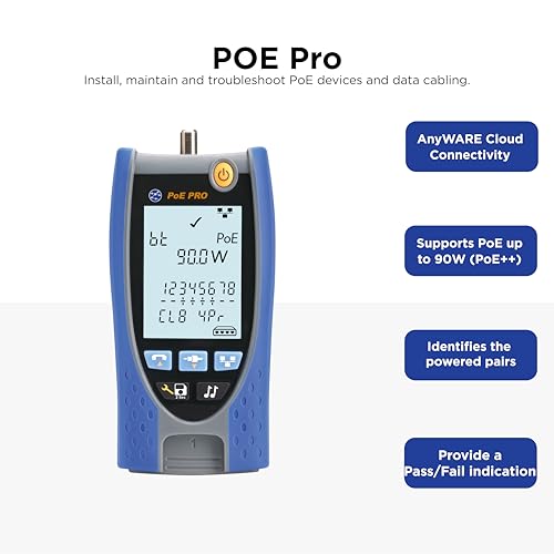 Image of TREND Networks | R158006 | PoE Pro | Cloud Connected Data Cable and PoE Verifier | Includes Cable Testing Features of the VDV II PRO | Advanced Wiremap & Troubleshooting Tool