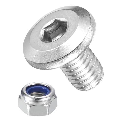 Image of METALLIXITY Crib Screws Replacement Set(M6-1x10) 40Pcs, Silver Tone, 304 Stainless Steel Hex Socket Screws with Lock Nuts - for Furniture Woodworking Project, Silver Tone