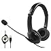 Produktbild Headset Handy mit Mikrofon Noise Cancelling & Lautstärkeregler, PC Kopfhörer Klinke für iPhone Samsung Computer Business Skype SoftPhone Call Center Office, Klar Chat, Ultra Komfort