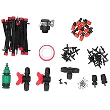 Micro Drip Irrigation Kit | Water Saving Garden Misting System for Lawn/Greenhouse/Patio | 8 / 12mm & 4 / 7mm Tubing with 16.4ft & 82ft Hoses | 40 - Piece Complete Accessories