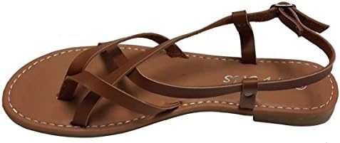 brown cross strap sandals