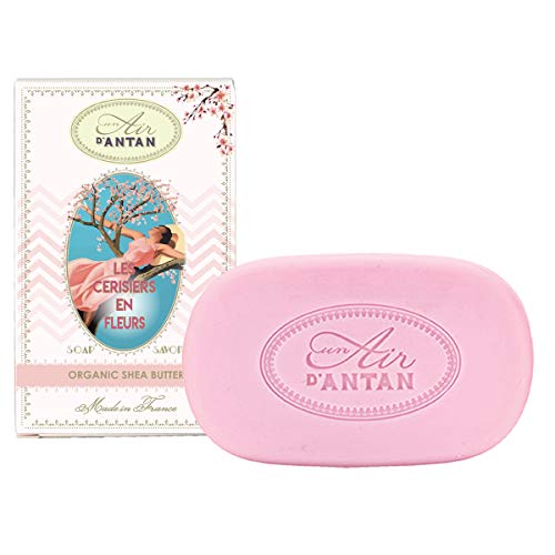 Un Air d’Antan Cherry Blossom Gift Soap Set – With Organic Shea Butter & Argan Oil – French Body & Hand Bars – For Women, Mom, or Her – Paraben-Free