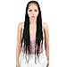 JOEDIR 31" Extra long Micro Braided 13x6 Lace Frontal Wigs With Baby Hair High Temperature Synthetic Wigs For Black Women 180% Density Hand Made Braiding Wigs(Natural Black)