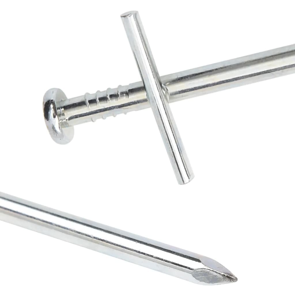 Lot de 24 piquets de tente en acier galvanisé - Longueur : 23 cm - Diamètre : 6 mm - Accessoire de tente robuste pour camping, randonnée, festival et extérieur - Fixation avec tête en forme