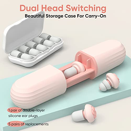 Ear Plugs For Sleeping Noise Cancelling, Silicone Ear Plugs For Noise Reduction, Sleeping & Concert, Comfortable Hearing Protection Earplugs (Pink） #TOP4
