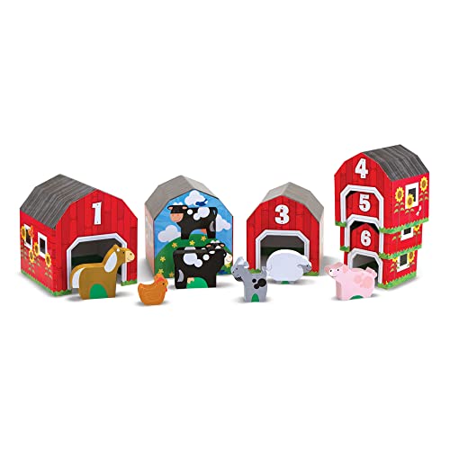 Image of Melissa & Doug Barns & Animals: Nesting & Sorting Play Set Bundle with 1 Theme Compatible M&D Scratch Fun Mini-Pad (02434)
