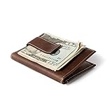 RFID Wallet Vertical Money Clip with ID - Best Quality Leather - Best RFID Blocking Wallet - Brown