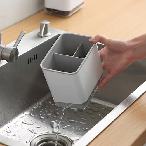 Miniatura 2 de Soporte De Plástico Resistente Para Utensilios De Cocina, Estante De Almacenamiento Multifuncional Con Agujero De Drenaje, Organizador De Cucharas Para Palillos Y Cucharas Para Encimera De Cocina Del