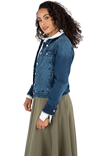 Poetic Justice Curvy Women's Dark Blue Antique Wash Denim Jackets2