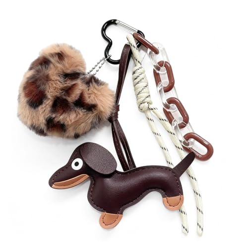 YUPZAR Portachiavi a Bassotto in Pelle Artificiale,Charms per Borse,Graziosa Borsa Y2K,Portachiavi Bassotto,Accessorio Estetico per Zaino e Auto,Portachiavi Cane,Ciondoli per Borse(A)