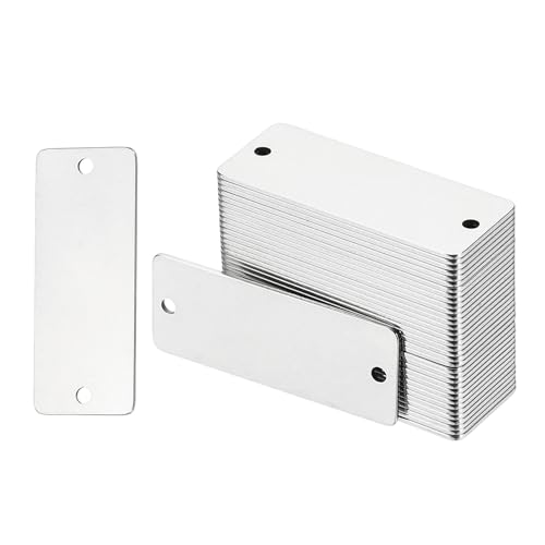 Plaques vierges rectangulaires en acier inoxydable double trou marquage laser net