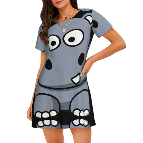 Chemise de nuit douce femme hippopotame pour des instants de douceur