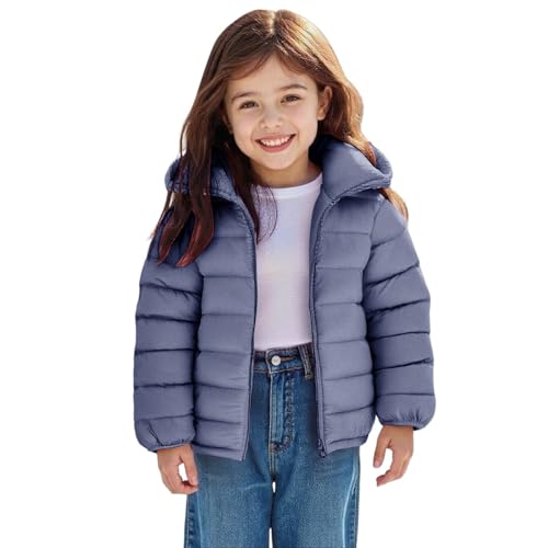 Boys Girls Quilted Puffer Jackets Kids Lightweight Hooded Down Coat Fall Winter Plain Zip Up Padded Warm Outwear