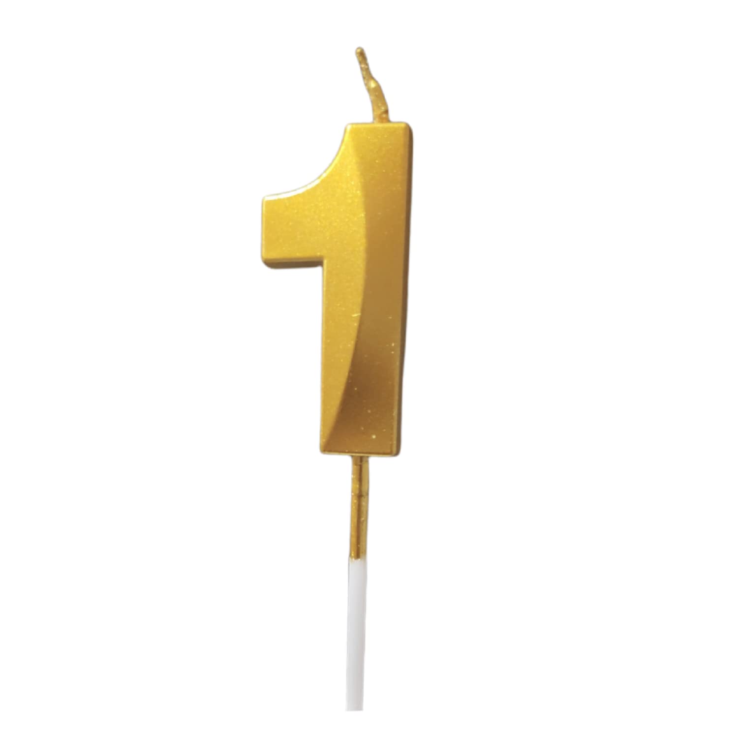 Party Decorz Number 1 Gold Candle | One Number Candle | 1 Metallic Gold Candles for Birthday,Anniversary, Surprise Party Cake Decoration 1