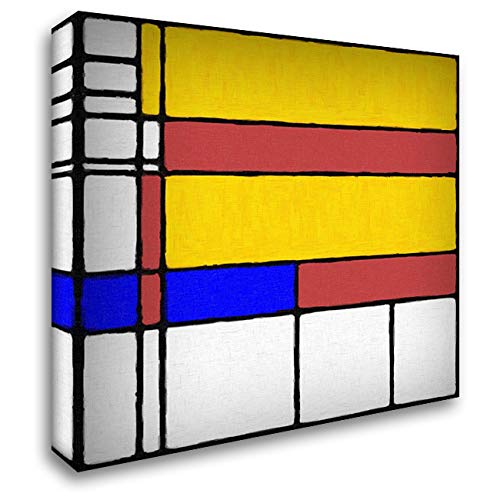 ArtDirect Abstract Modern in Mondrian Style 15x15 Gallery Wrapped Canvas Museum Art by Mcaulay, Anthony