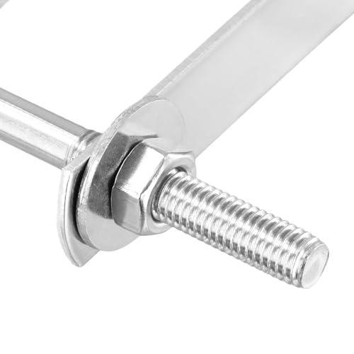 CHUIFAI 10 Stück 80 x 65mm U Schrauben M8 Edelstahl, U Bügel mit Gewinde, M8 Edelstahl U Bolzen Zubehör, Bügelschraube mit Mutternrahmen und Befestigungselementen