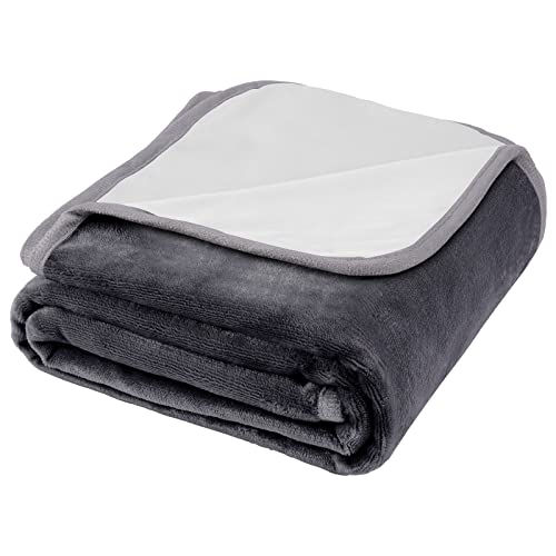 PETTOM Manta de Perro Impermeable para Sofa, Mantas Termicas&Refrigerante Perros Gatos Doble Cara (S-100*75cm, Gris) Cover