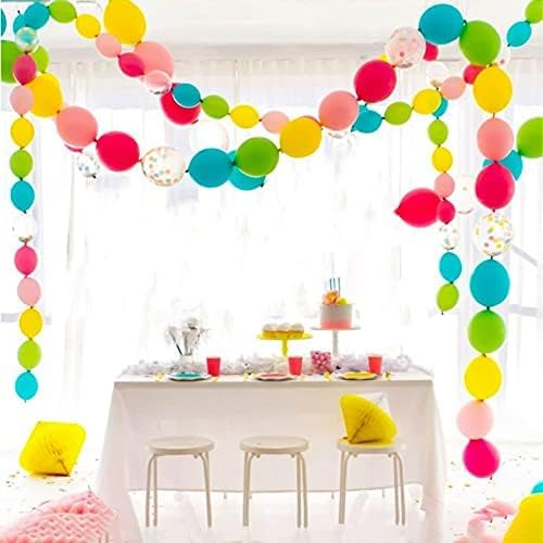 Miniatura 6 de Globos de látex de 6 pulgadas, 100 globos de enlace rápido para decoración de fiestas (negro y naranja)