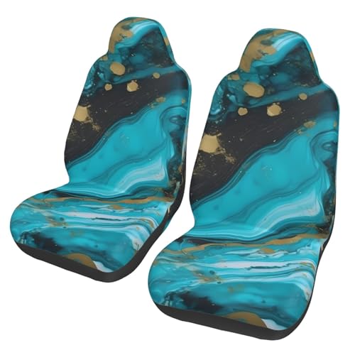 Housses de siège auto imperméables bleu turquoise et or pour des trajets quotidiens confortables