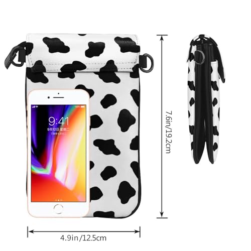 Portefeuille cuir PU motif vache avec fentes cartes de crédit