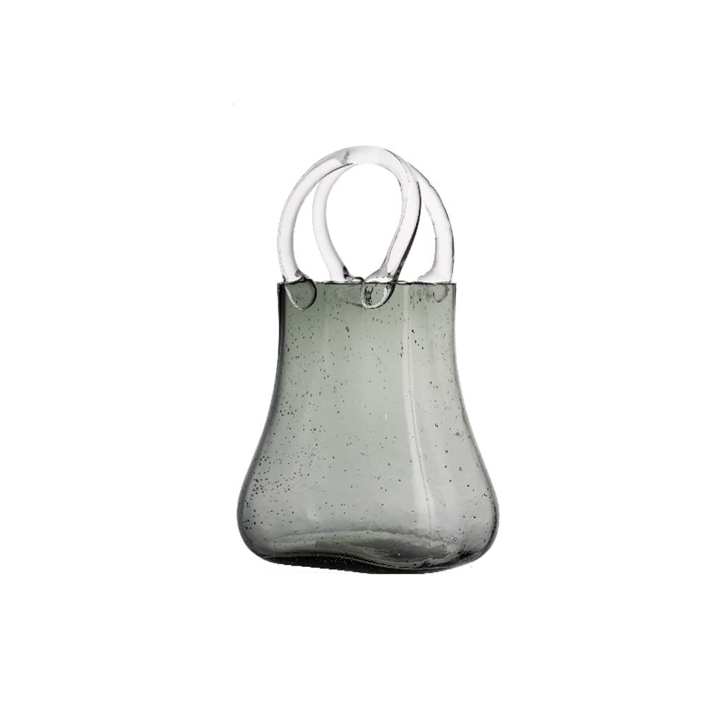 Vase lumière luxe en verre transparent style sac pour décoration