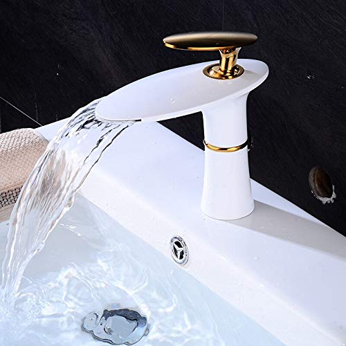 Mitigeur de lavabo cascade haut de gamme avec finition chrome miroir