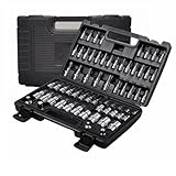 Knarrenkasten 64-teiliges Kfz-Mechanik-Werkzeug 3/8 1/4 1/2 Zoll. Antriebsbit-Steckschlüsselsatz Mit Schlagadapter Und Reduzierstück-Handwerkzeugen