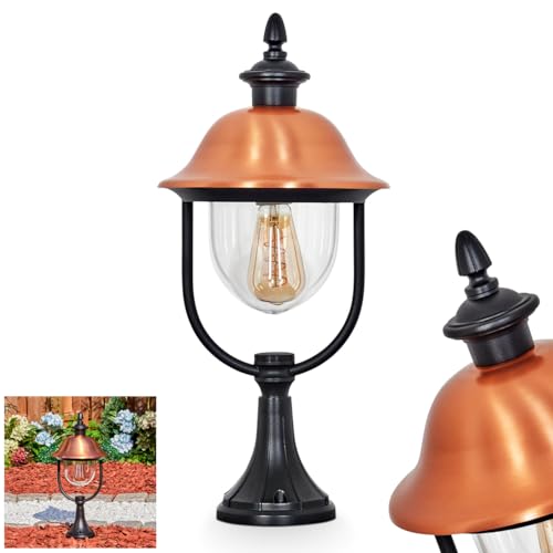 HOFSTEIN Außenwandleuchte Gascon – Mit Bewegungsmelder, E27, IP44, Schwarz/kupfer, 50 Cm