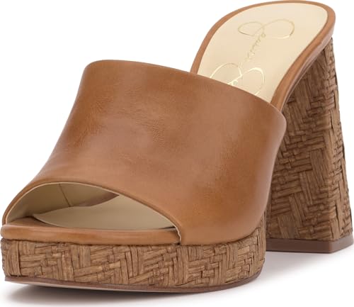 Jessica Simpson Kameena Mule Platform Sandal, Brown Sugar, 9.5