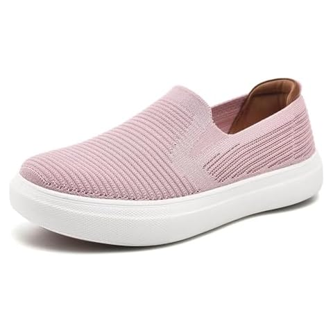 Zuwoigo Women's Slip on Walking Tennis Shoes-Casual Comfortable Loafers Travel Work Sneaker 6 B(M) US Pink Cover