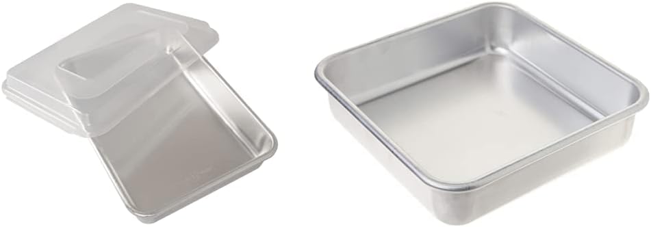 Nordic Ware Natural Aluminum Commercial Rectangular Cake Pan with Lid, Silver, 9 x 13 & 47500