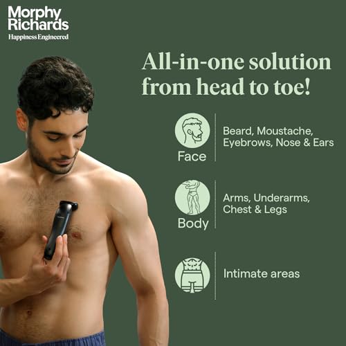 Morphy Richards Kingsman Pro 12-in-1 Grooming Kit for Men| Rechargeable All in One Men Trimmer|5 Face Nose Ear Hair Blades| Nose & Ear Trimmers| Private Part Shaving Body Groomers I 2-yr Warranty (Image - 5)