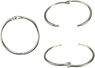 Tofficu 50 peças de anel de metal para fichário de folhas de livro anel de livro fichário prata anel dividido anel de livro anel de livro anel de folha solta