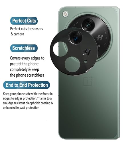 Image of ZARALA Glass Camera Lens Protector For Oneplus Open [9H Hardness] [6D Lens Protector ] [Easy Installation] Black