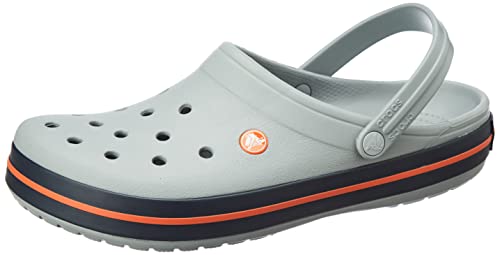 Image of Crocs Crocband Light Grey /Navy Clog-(11016-01U)-10 UK Men (M11)