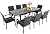Sophia & William 9 Pieces Patio Dining Set for 6-8 People, Outdoor Expandable Metal Table and PE Rattan Chairs Set with Cushions, Modern Conversation Furniture for Terrace Porch Backyard