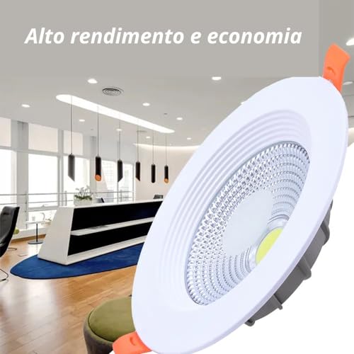 Luminária Lâmpada de Led Embutir Spot Led Cob Downlight Bivolt 4000K 30W Marca GP Lumos