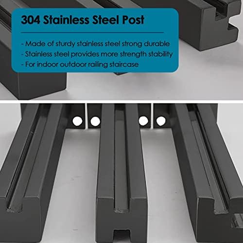 Glass Balustrade Post Clamp Bracket for Indoor & Outdoor Use - 135cm Railing System for Stair, Balcony, Attic, Pool, Porch