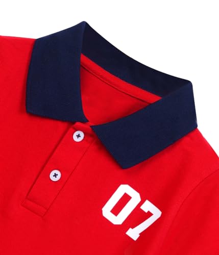 Image of Kids Boys Cotton Polo T-Shirt | Regular Fit Collar Tee (2-16 Years) | Multi-Colour Variants