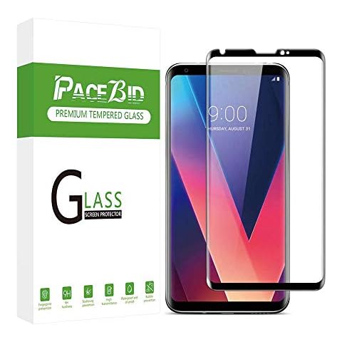 PaceBid LG V30 Plus Screen Protector, Full Coverage Tempered Glass with 9H Hardness, [Case Friendly] [Bubble-Free] [Anti-Scratch] for LG V30 Plus Cover