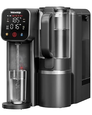 Waterdrop WD-M6H Instant Hot Reverse Osmosis System Countertop Water Filter, 7-Stage, 3:1 Pure to Drain, Hot Water Dispenser with 5 Temperature Options, RO System with Glass Pitcher, BPA-Free