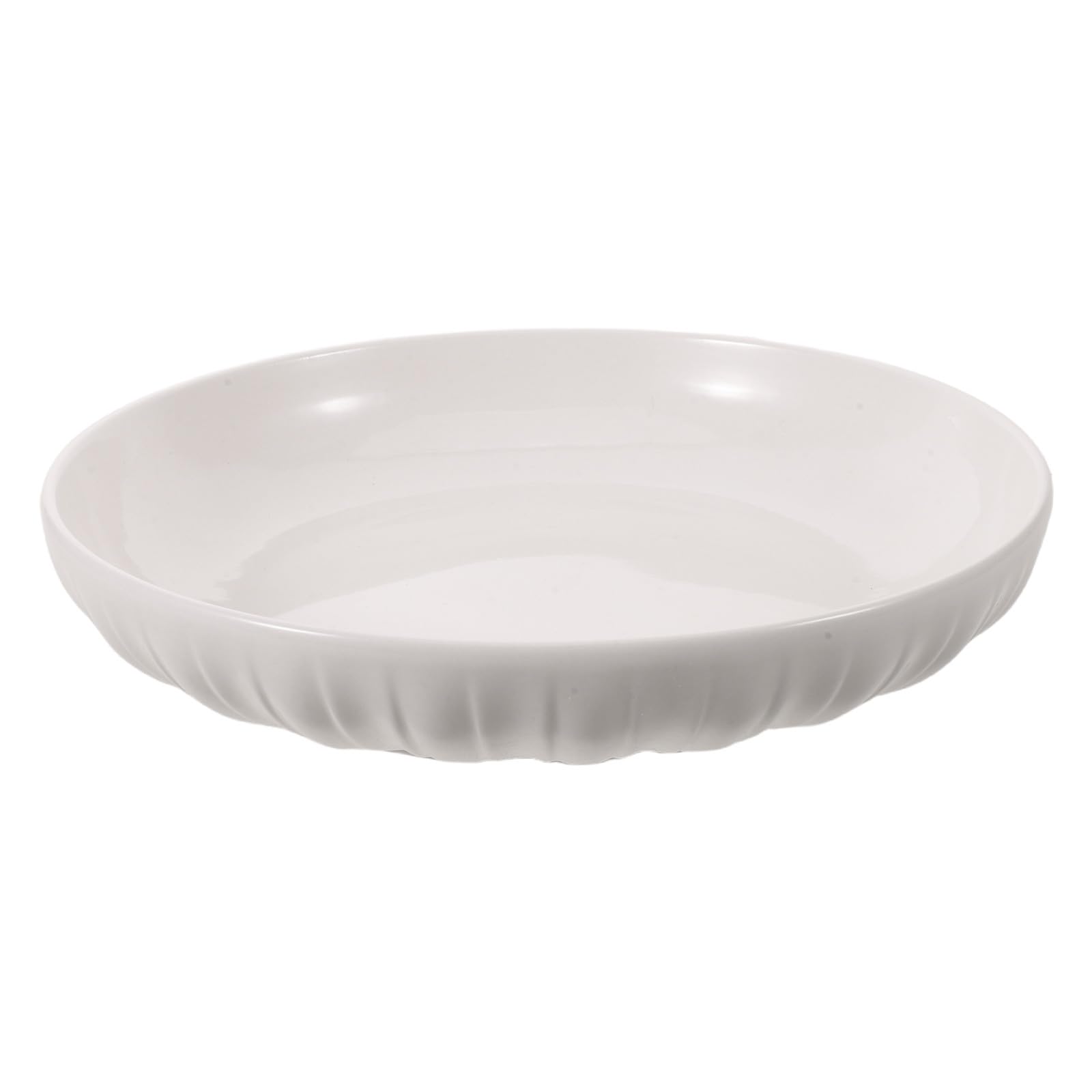 Zerodeko Plato llano de cerámica white, bandeja redonda minimalista